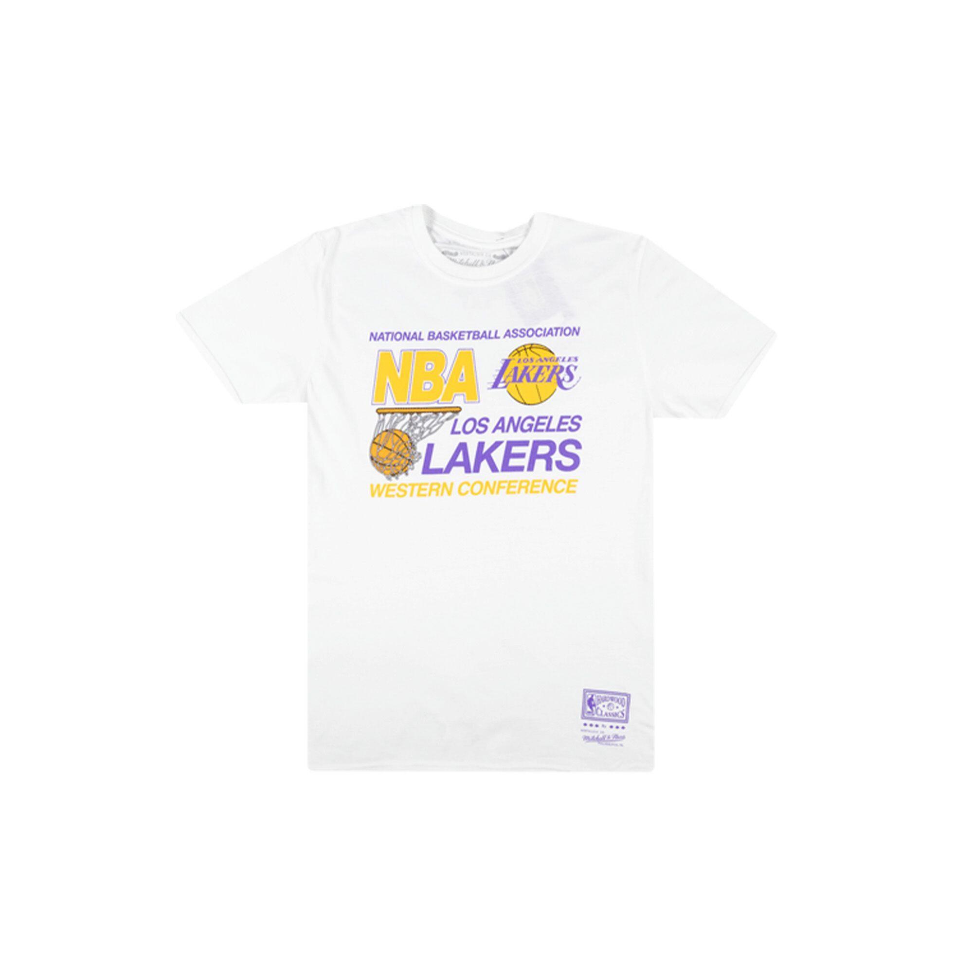 Mitchell & Ness - T-shirt Los Angeles Lakers Nba Western Conference - T-shirt Manches Courtes - Blanc - Decathlon