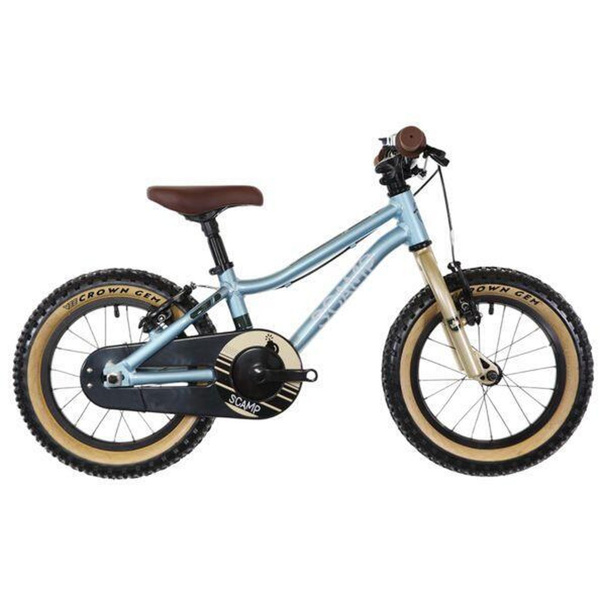 Scamp - Vtt Enfant Scamp Smallfox Single Speed 14'' Bleu Ciel Or - Vélo Enfant - Bleu - Decathlon