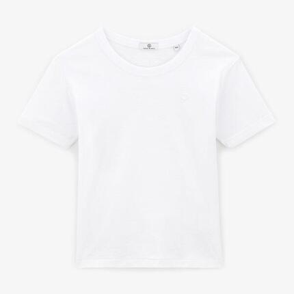 T-shirt garçon en jersey blanc