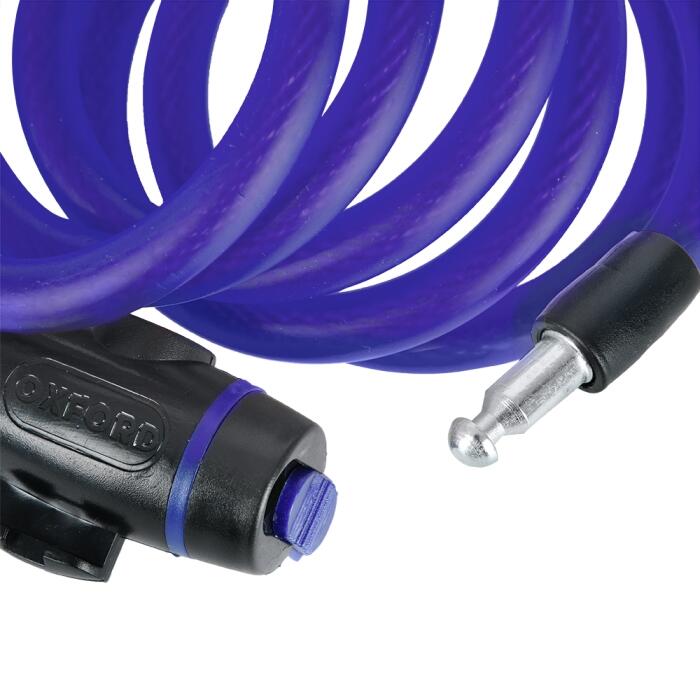 OXFORD cadeado de cabo 12 mm x 1,8 m, azul 3/3