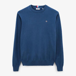 Pull coton et laine bleu Maximus