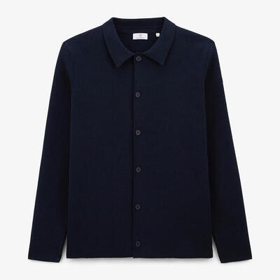 Cardigan met messi-polo donkerblauw