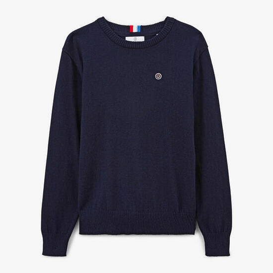 Pull garçon coton et laine bleu dark navy Maximus
