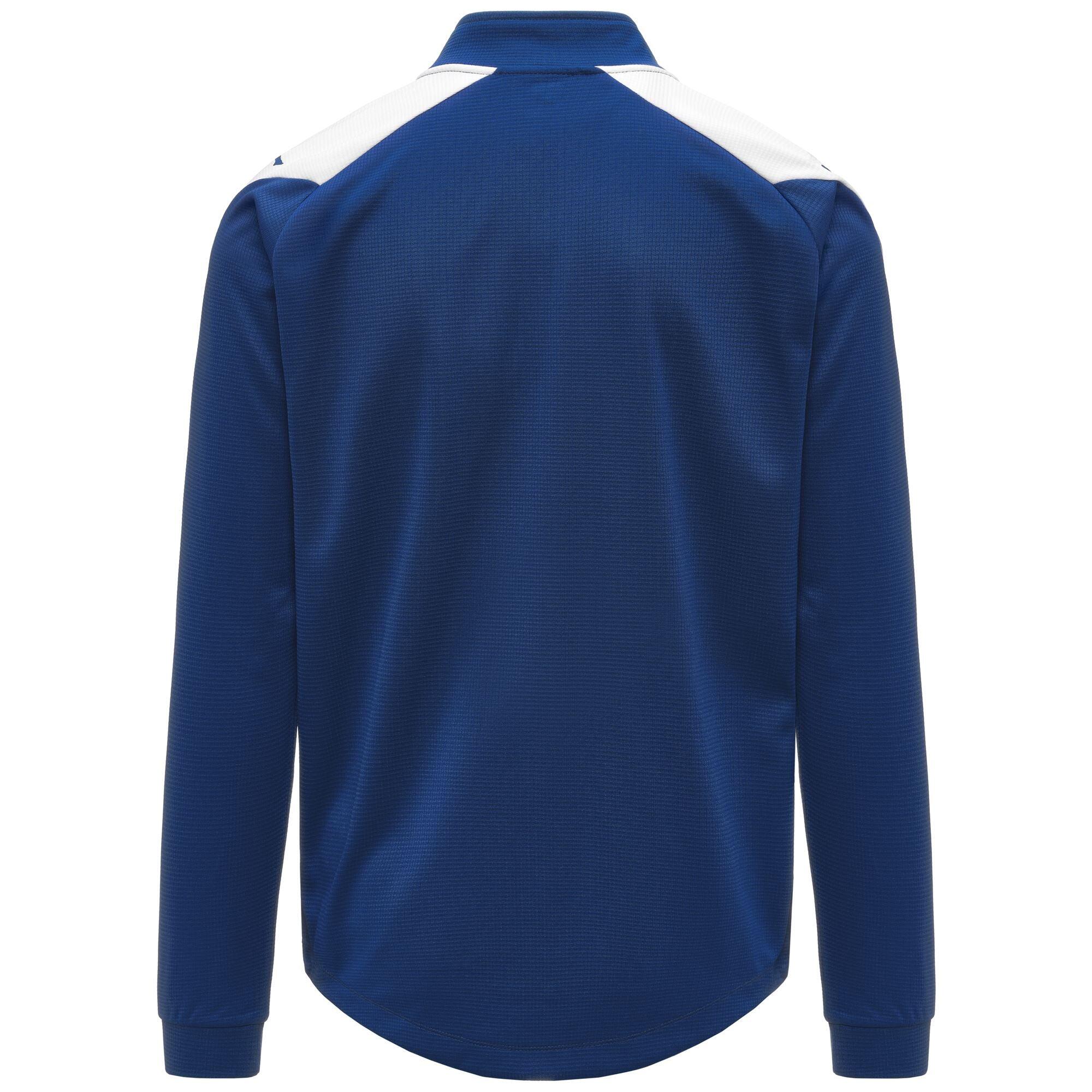Felpa da bambino in poliestere riciclato blu da calcio 3/4