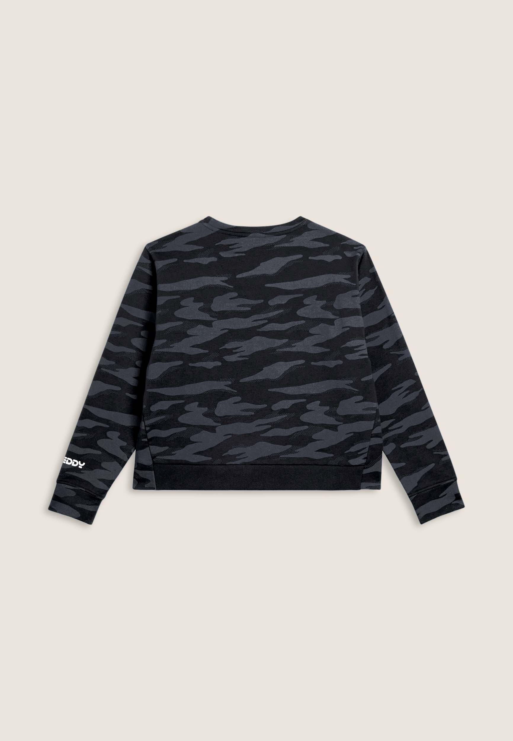 Felpa cropped con logo perlato e fantasia camouflage 2/3