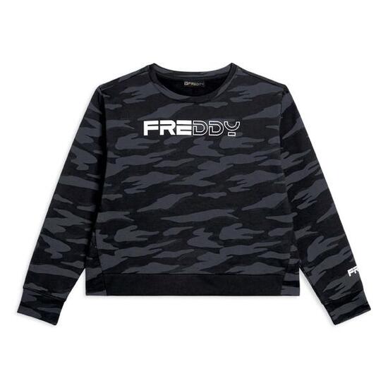 Sweat-shirt court avec logo perlé et imprimé camouflage