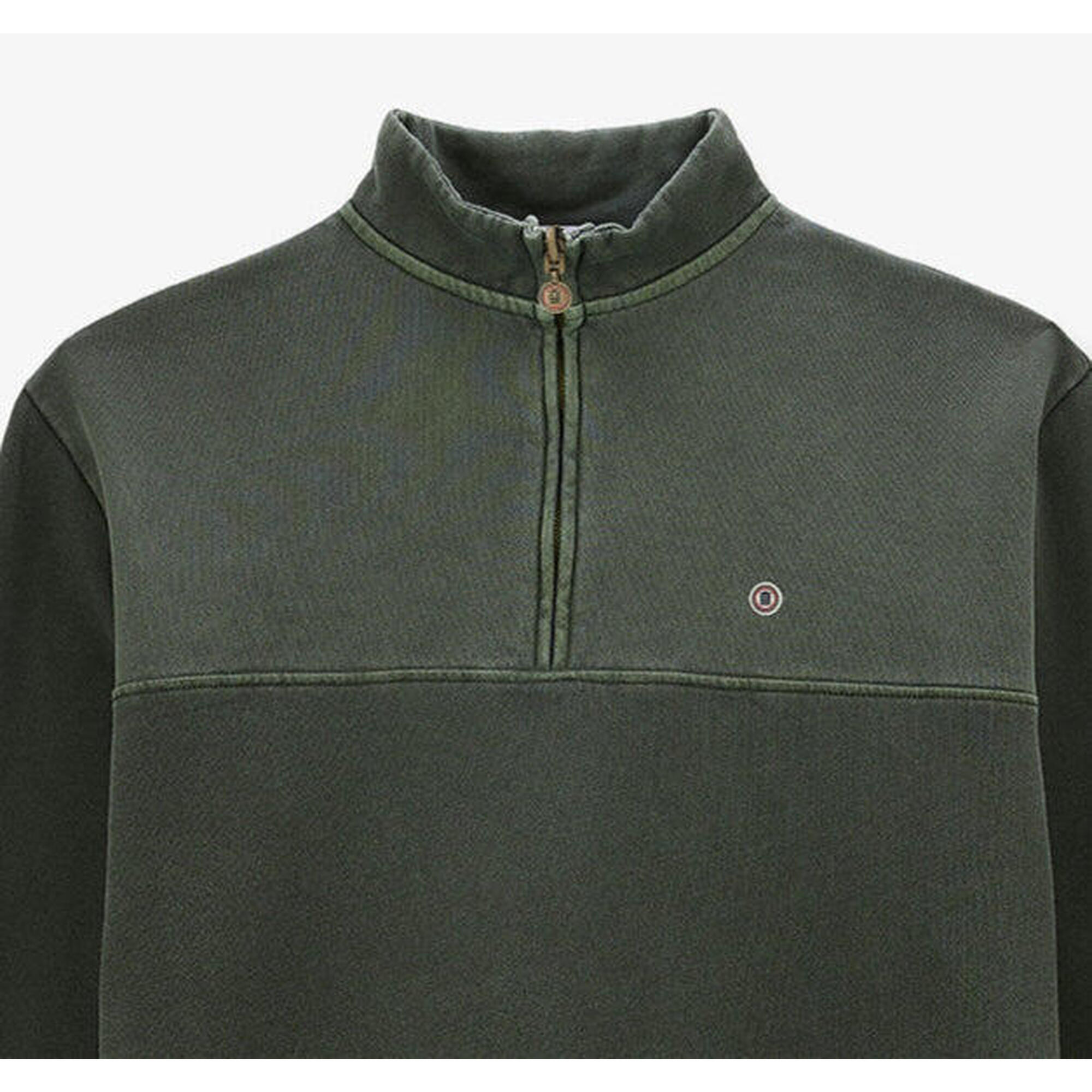Sweat à Col Zippé Serge Blanco - Homme - Coton Molletonné 300 G/m² - Bord-côtes Aux Poignets Et Taille - Coupe Moderne Et Confortable