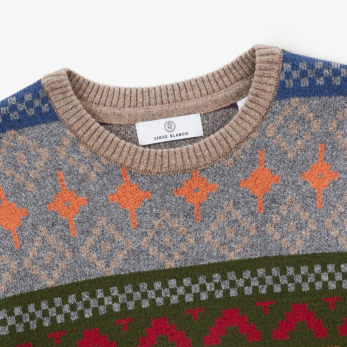 Maglione Manel junior in jacquard fantasia 3/4