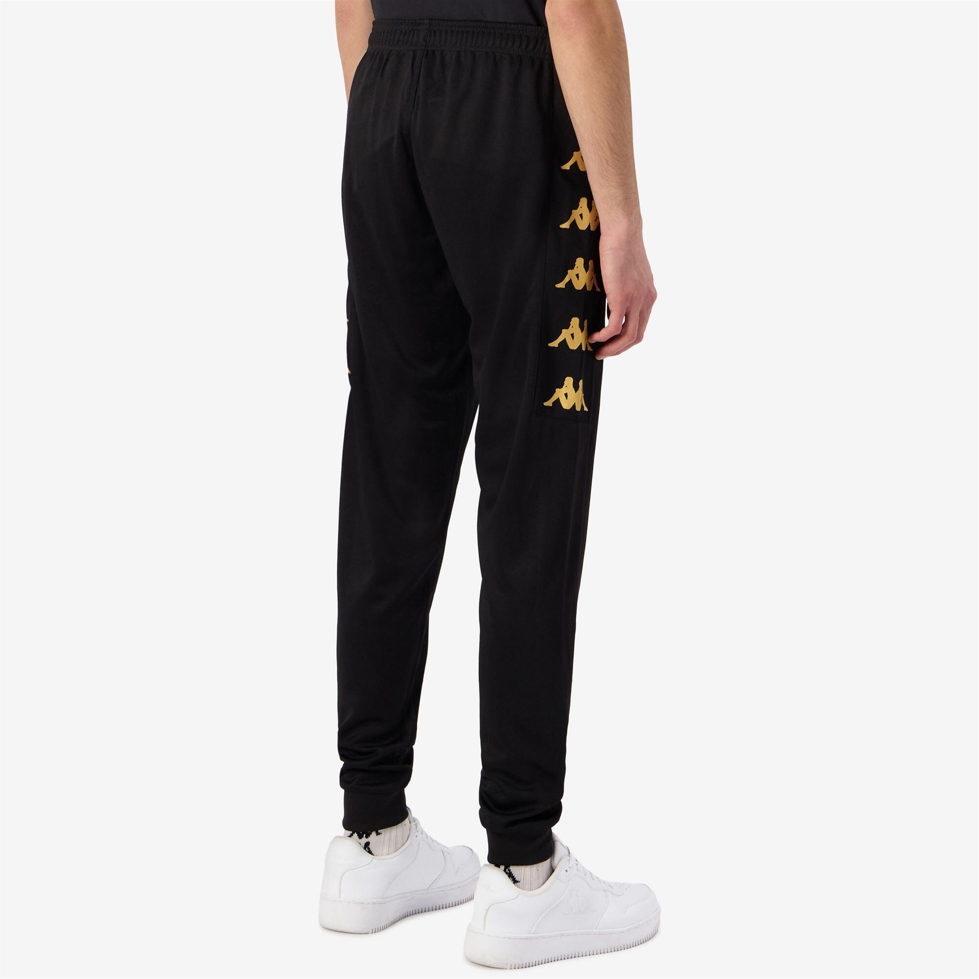 Pantaloni da uomo in poliestere nero da calcio 6/7