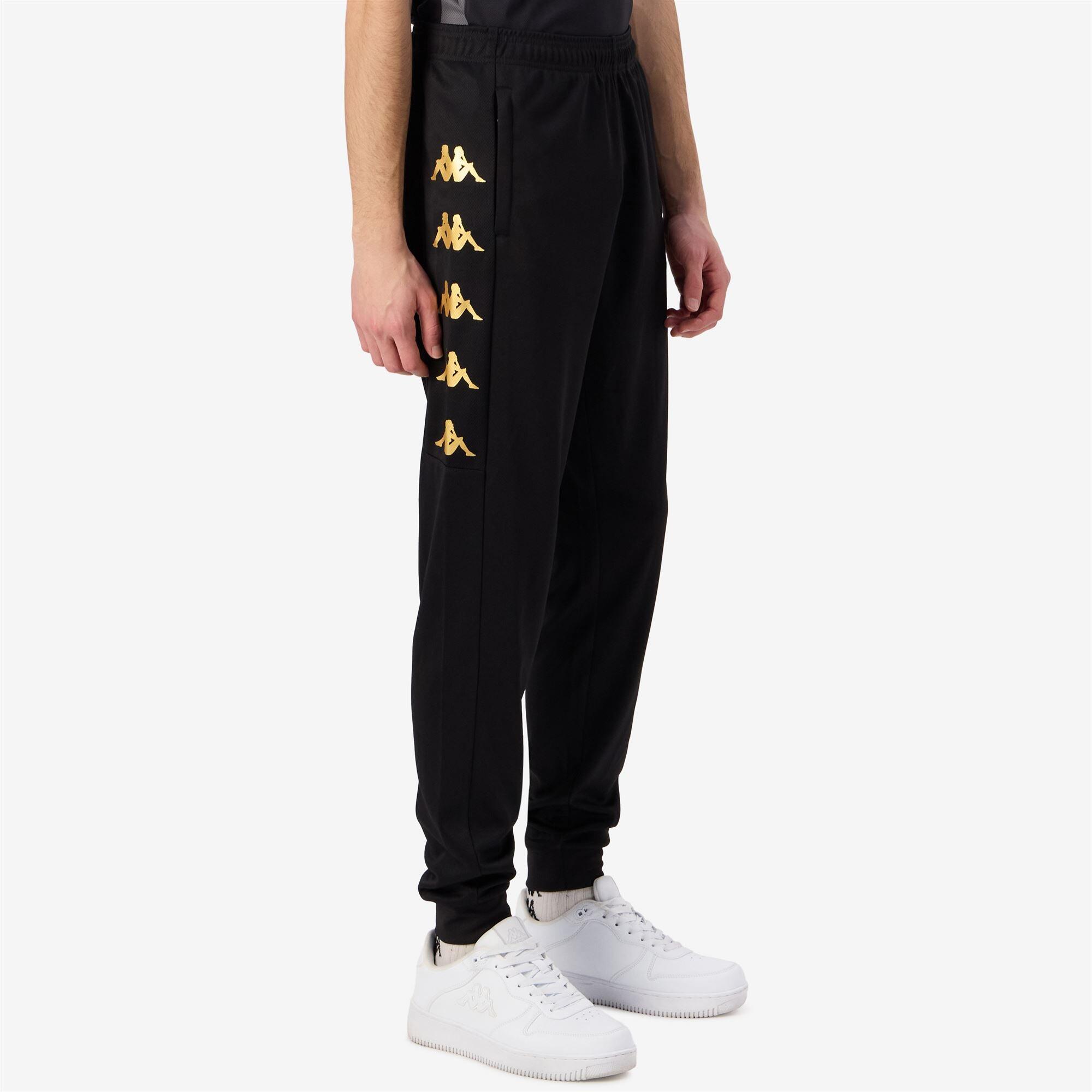 Pantaloni da uomo in poliestere nero da calcio 5/7