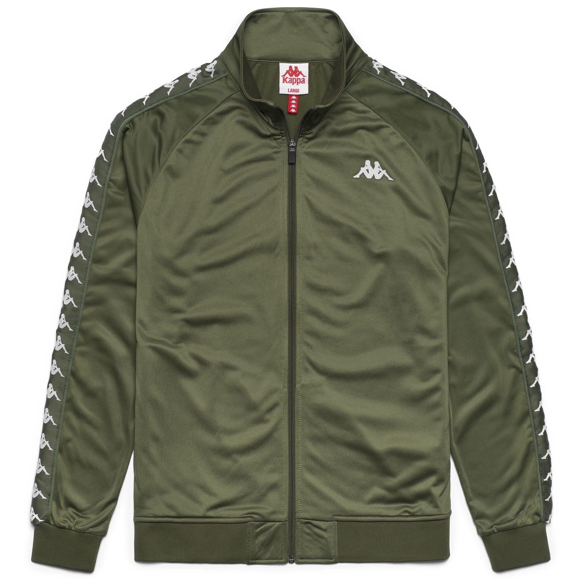 Felpa con zip da uomo in poliestere verde da sport street KAPPA