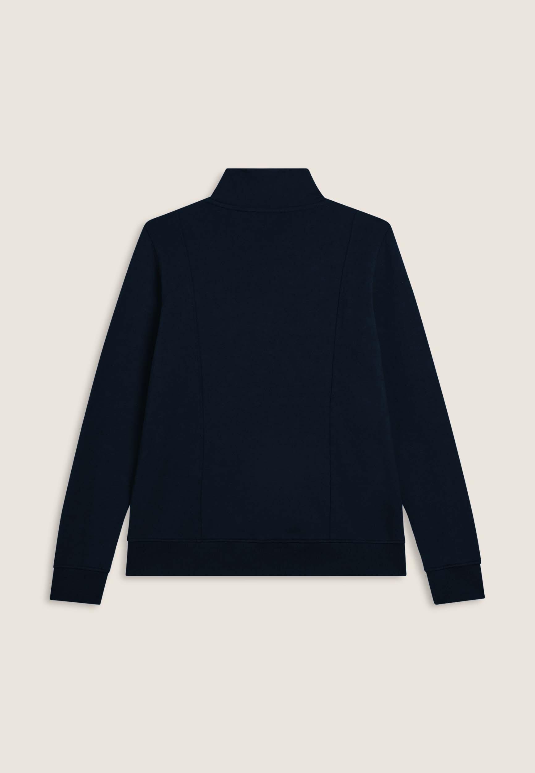 Damessweatshirt met ritssluiting en hoge kraag met minimalistisch logo 2/3