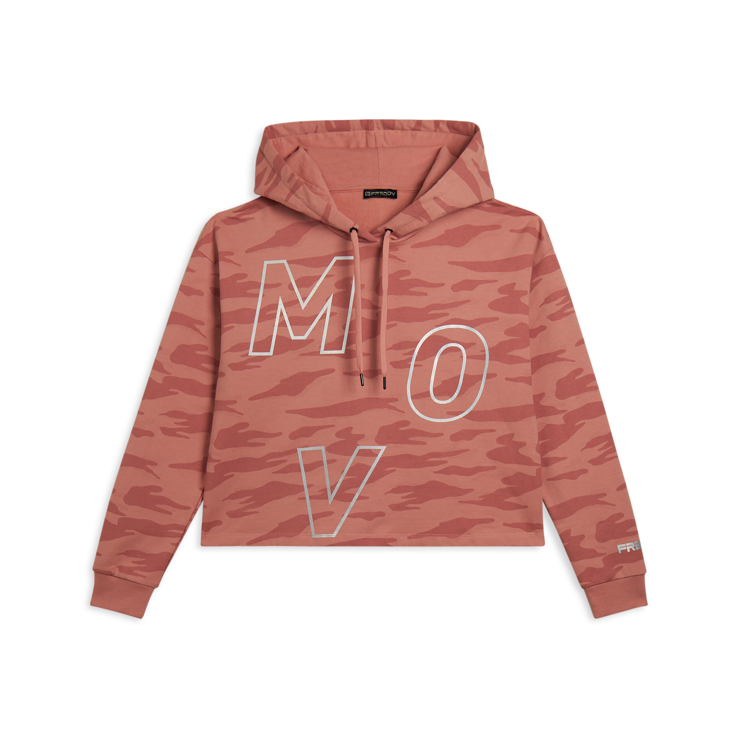 Freddy - Sweat-shirt À Capuche Coupe Cropped, Style Camouflage Et Imprimé « mov » - Sweat-shirt - Rose - Decathlon