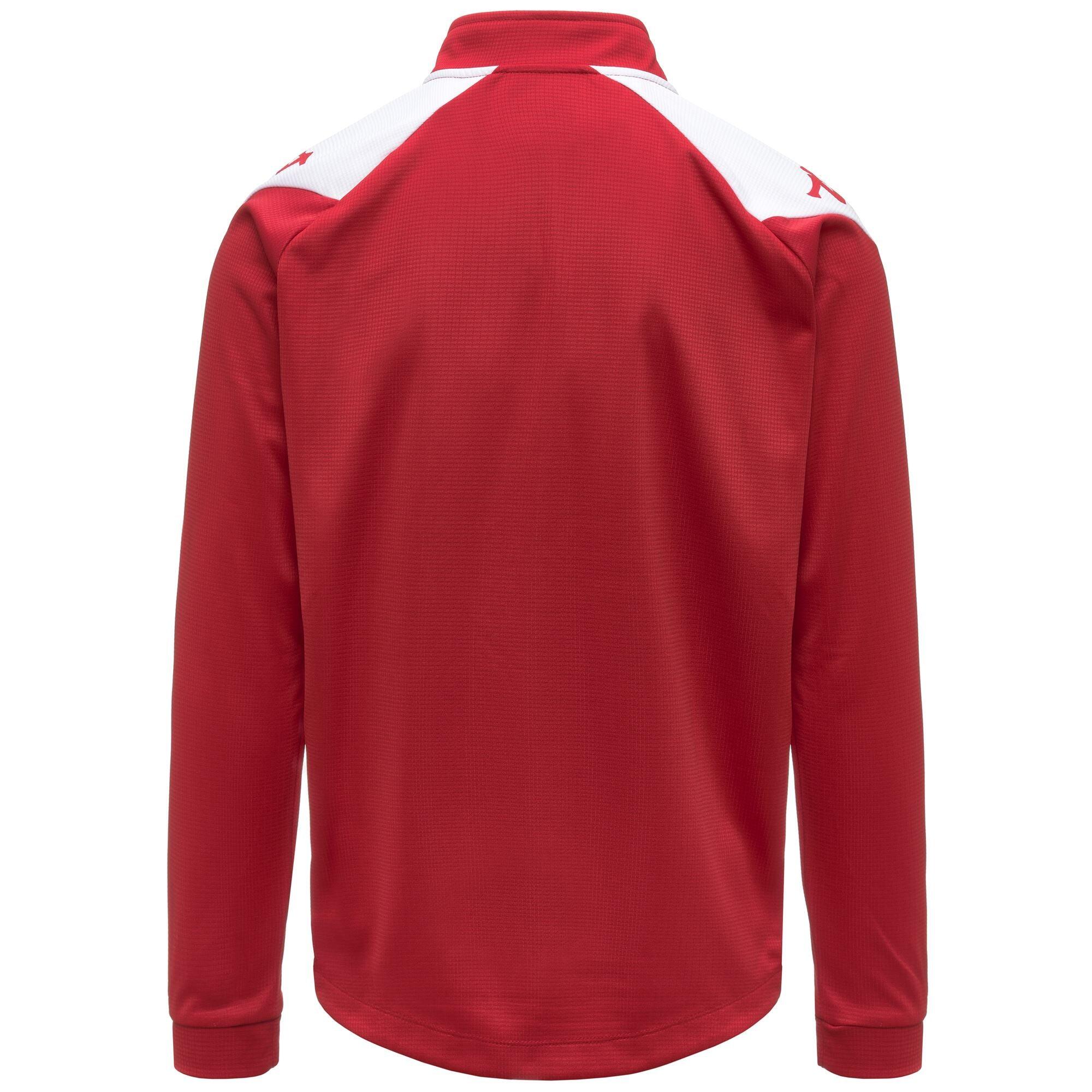 Felpa da uomo in poliestere riciclato rosso da calcio 3/4