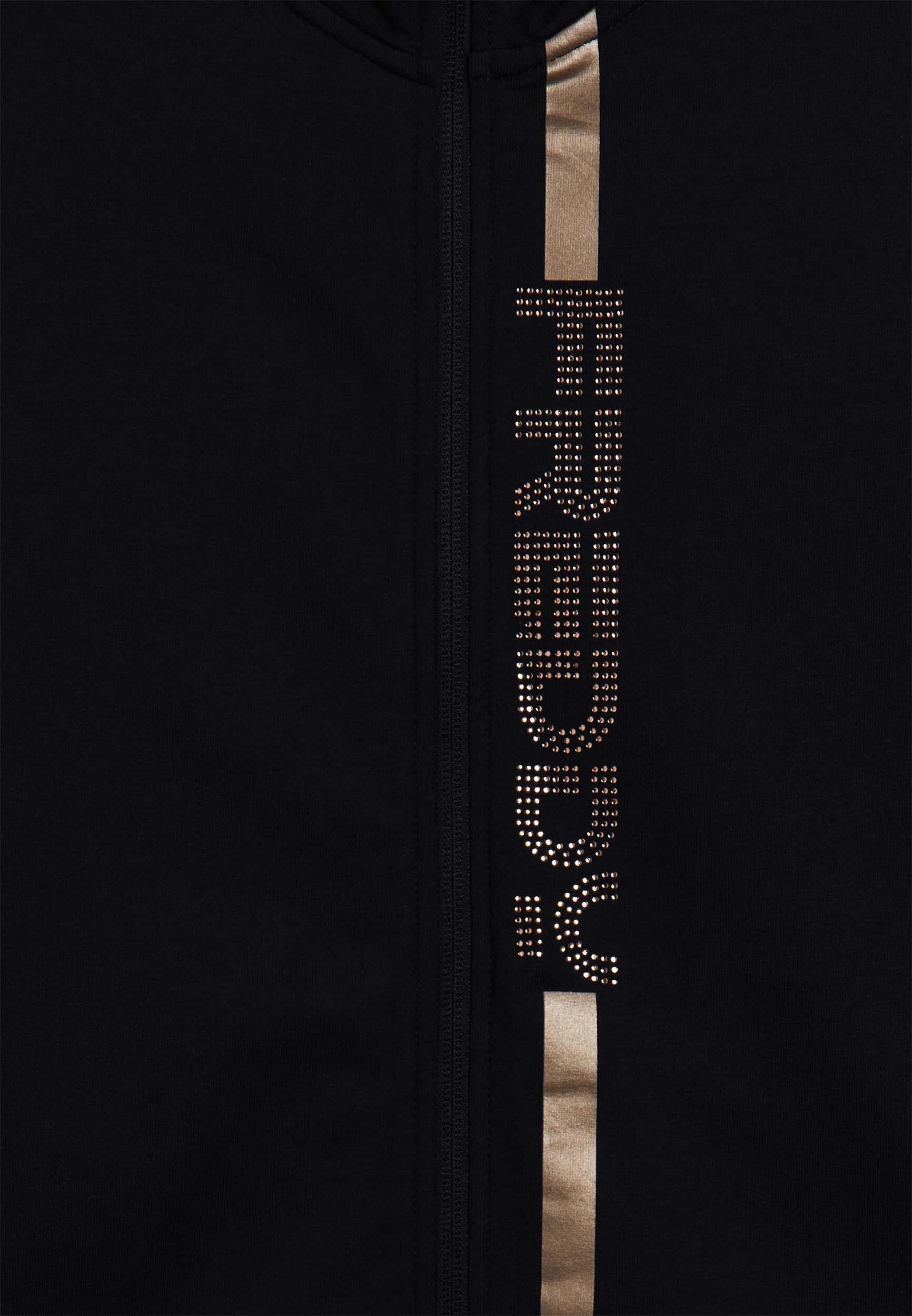 Sweat-shirt zippé pour femmes avec col montant et détails dorés 3/3