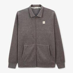 Sweat zippé avec col polo Souleman marron shitake Play