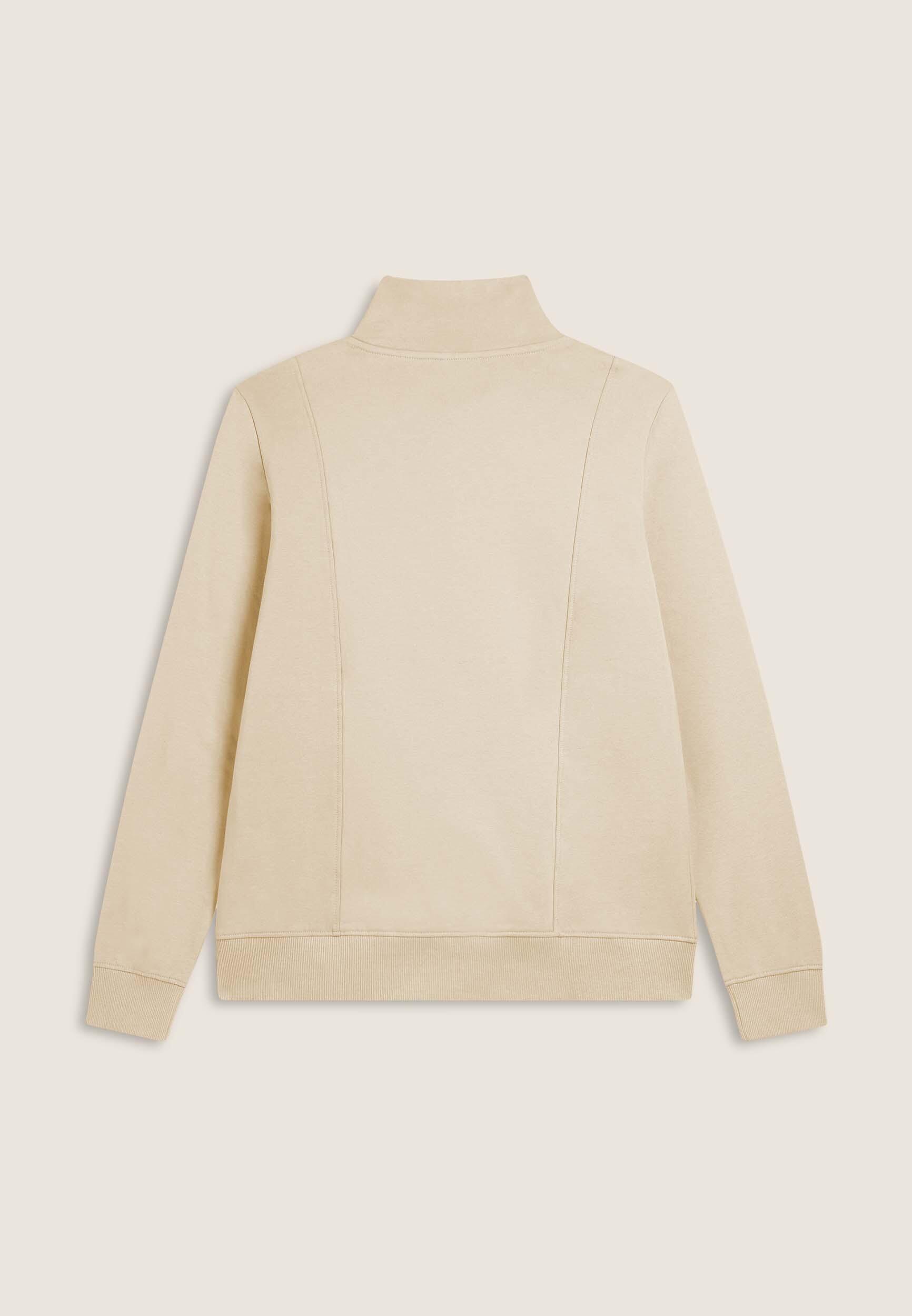 Felpa da donna zip e collo alto con logo minimal 2/3