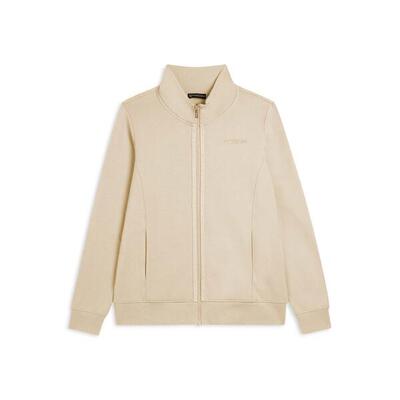 Felpa da donna zip e collo alto con logo minimal