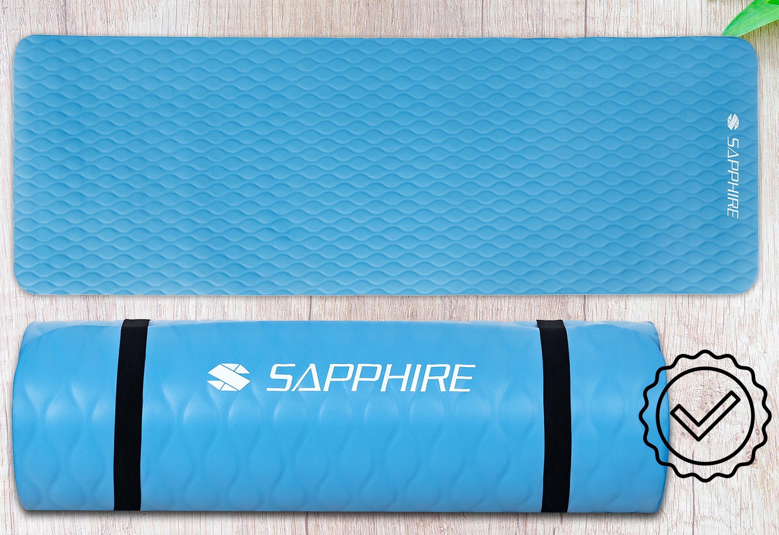 Mata do ćwiczeń treningowa Sapphire SG-1130 NBR 15 mm z pokrowcem 3/7