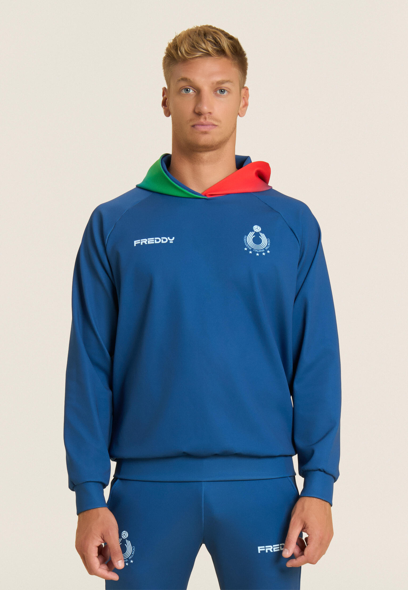 Felpa unisex Beach Volley Italia 2025/26 in scuba tecnico 2/5