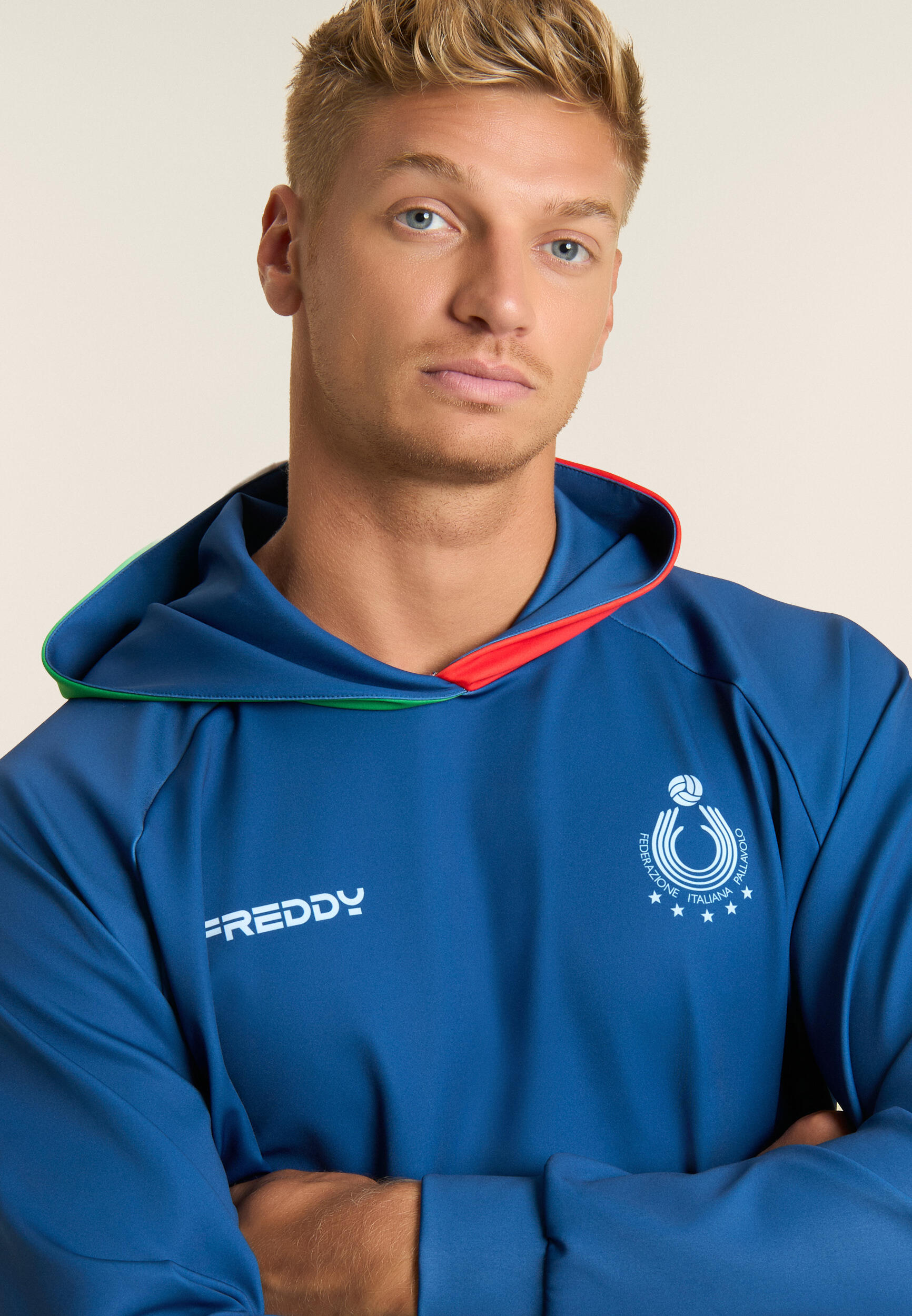 Felpa unisex Beach Volley Italia 2025/26 in scuba tecnico 4/5