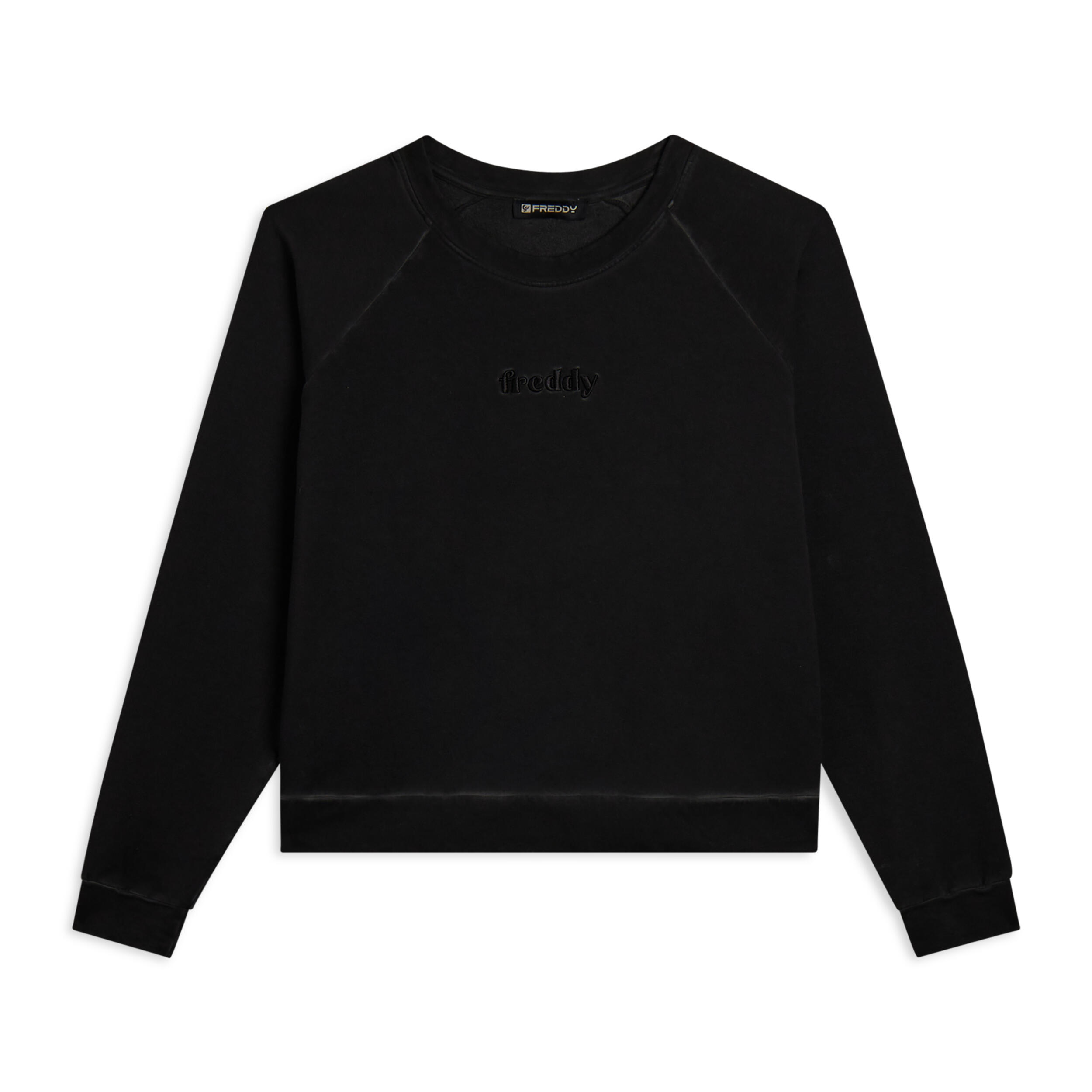 Felpa cropped comfort fit tinta a freddo 1/4