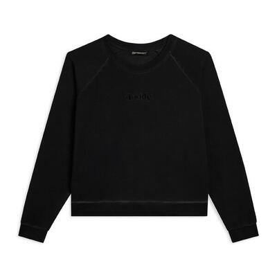 Felpa cropped comfort fit tinta a freddo