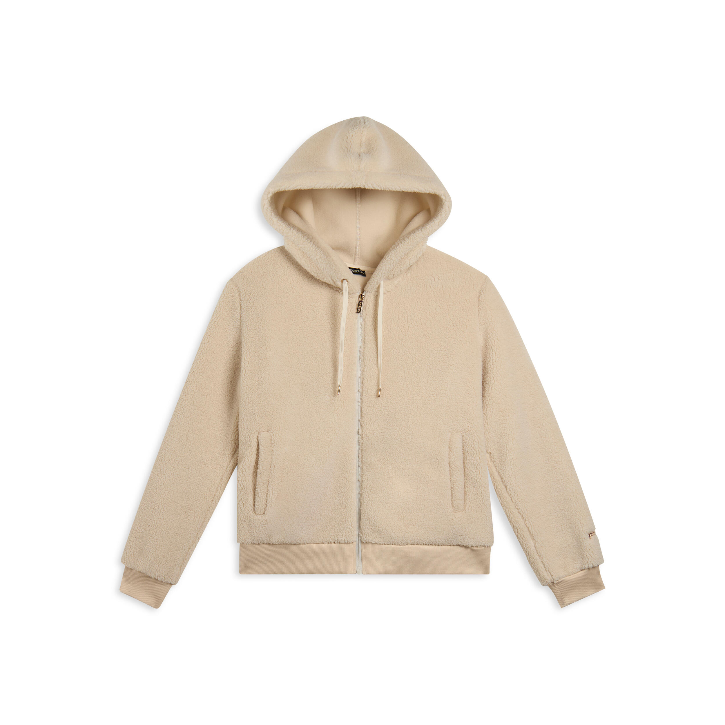 Freddy - Veste Pour Femmes En Tissu Sherpa Avec Capuche Et Fermeture À Glissière - Sweat Zippé - Blanc - Decathlon