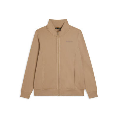 Felpa da donna zip e collo alto con logo minimal