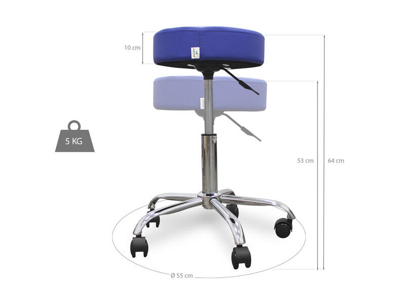 Taburete con ruedas autofrenables Wellcore 4/5
