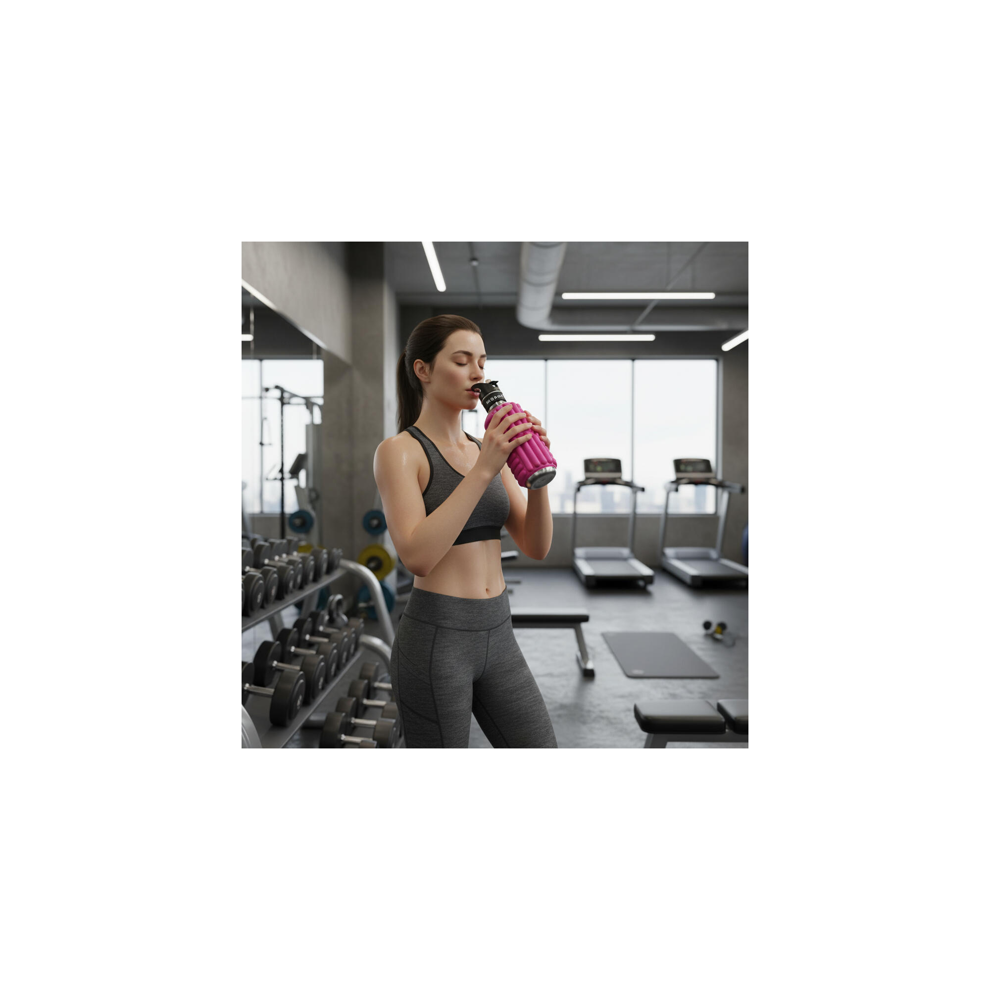 Bouteille de sport - Mobot - Fonction 2 en 1 rouleau de massage - Noir 4/5