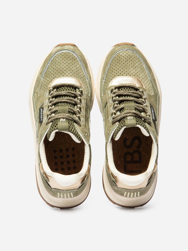 Chaussures de running Femme JAZONNE Kaki / Platine 3/4