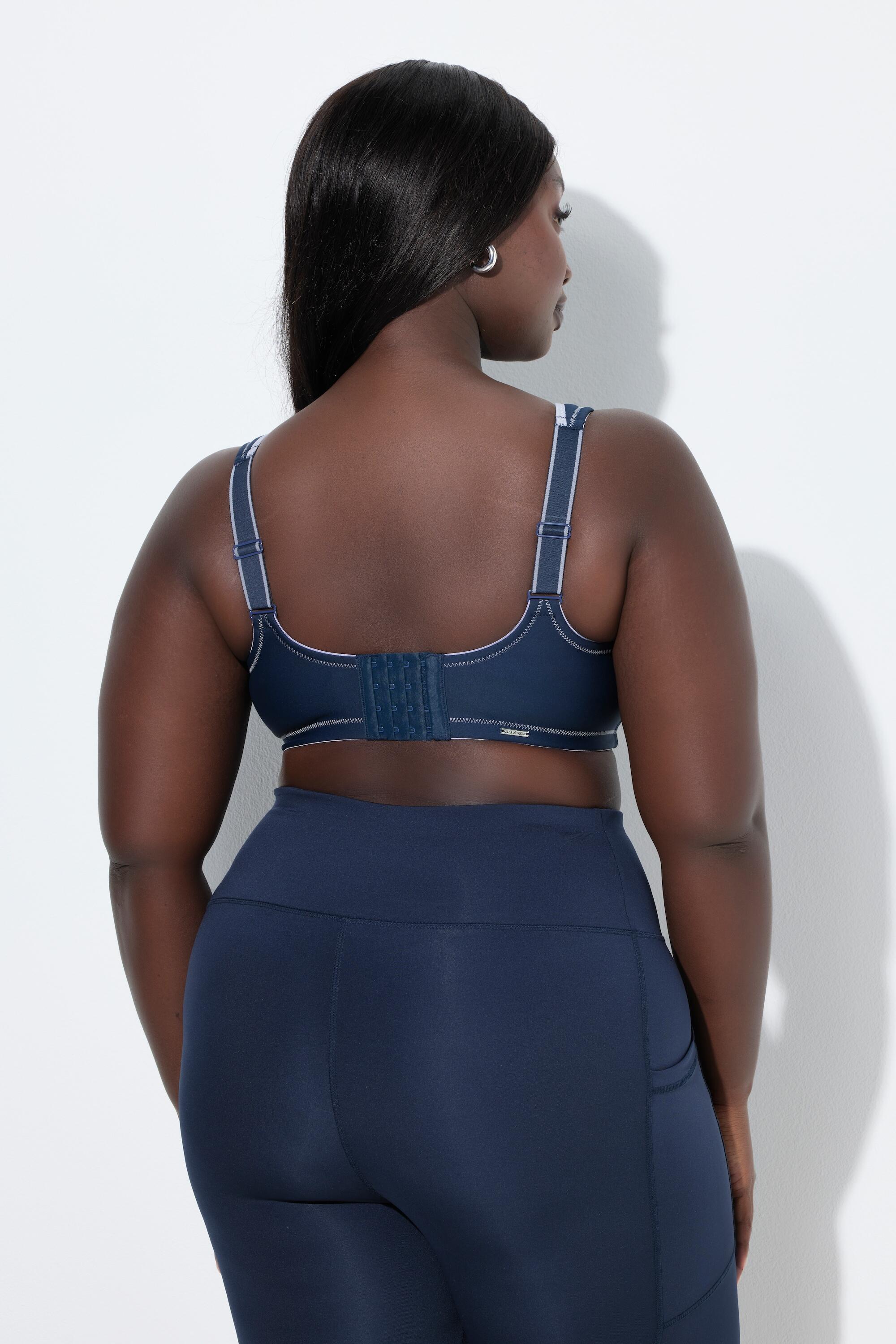 Femme Soutien-gorge de sport sans armatures. Empiècement en mesh. Bonnet C-E. 2/7