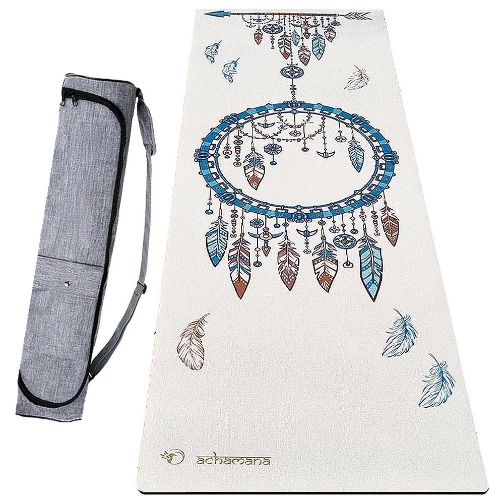 Achamana - Tapis De Yoga Caoutchouc Naturel Et Chanvre 4,5 Mm + Sac Étanche - Attrape Rêves - Tapis De Yoga - Beige - 183 Cm - Decathlon