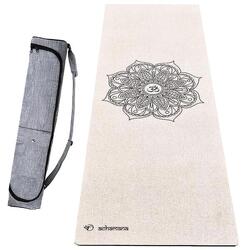 Tapis de yoga caoutchouc naturel et chanvre 4,5 mm + Sac étanche - Mandala