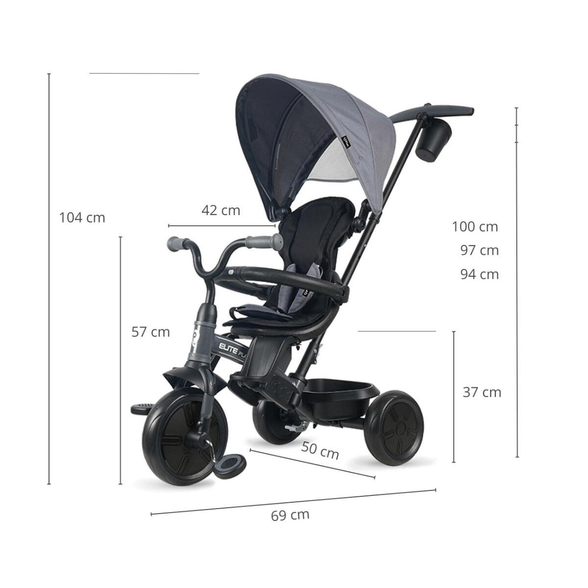 Tricycle Qplay Elite Platinum Gris 3/3