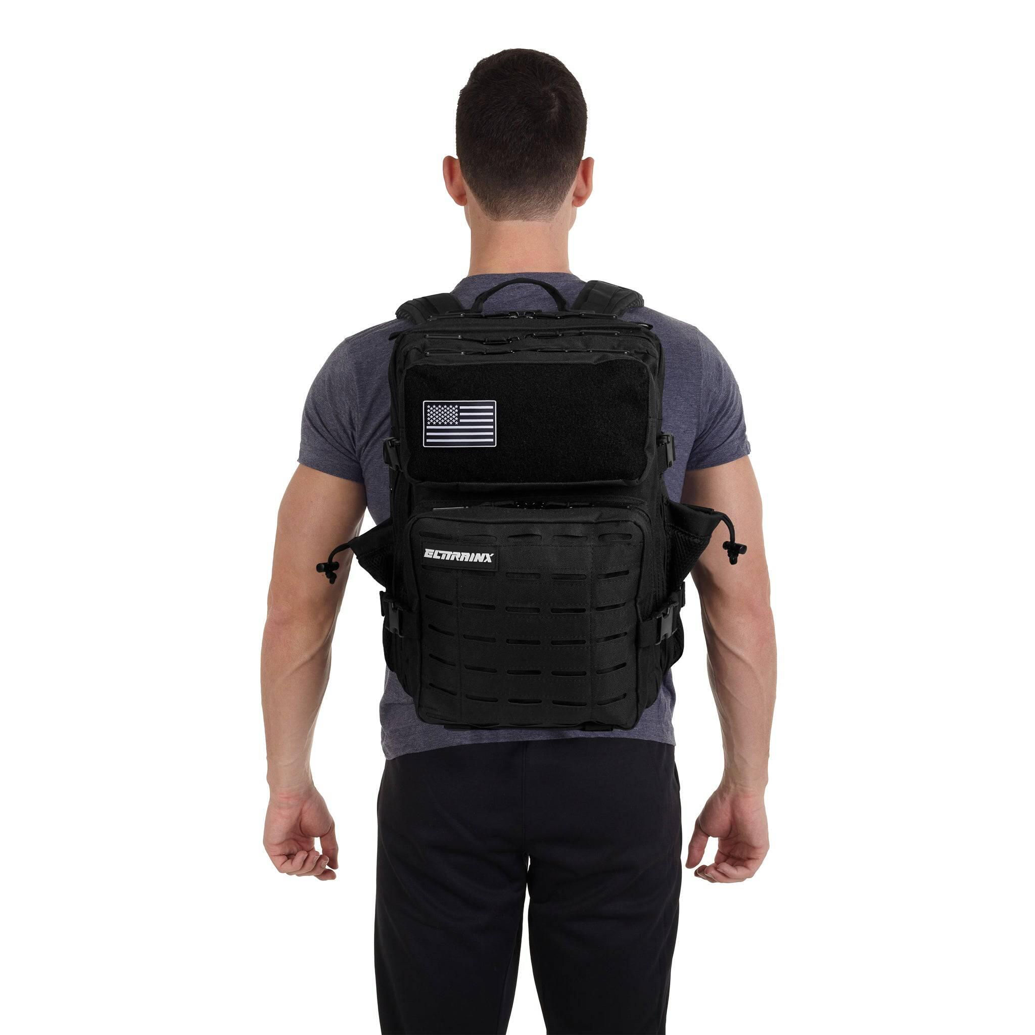 Zaino Tattico Militare ELITRAINX V2 BLACK 25L per Sport 6/7