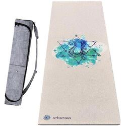 Tapis de yoga caoutchouc naturel et chanvre 4,5 mm + Sac étanche - Chakra coeur