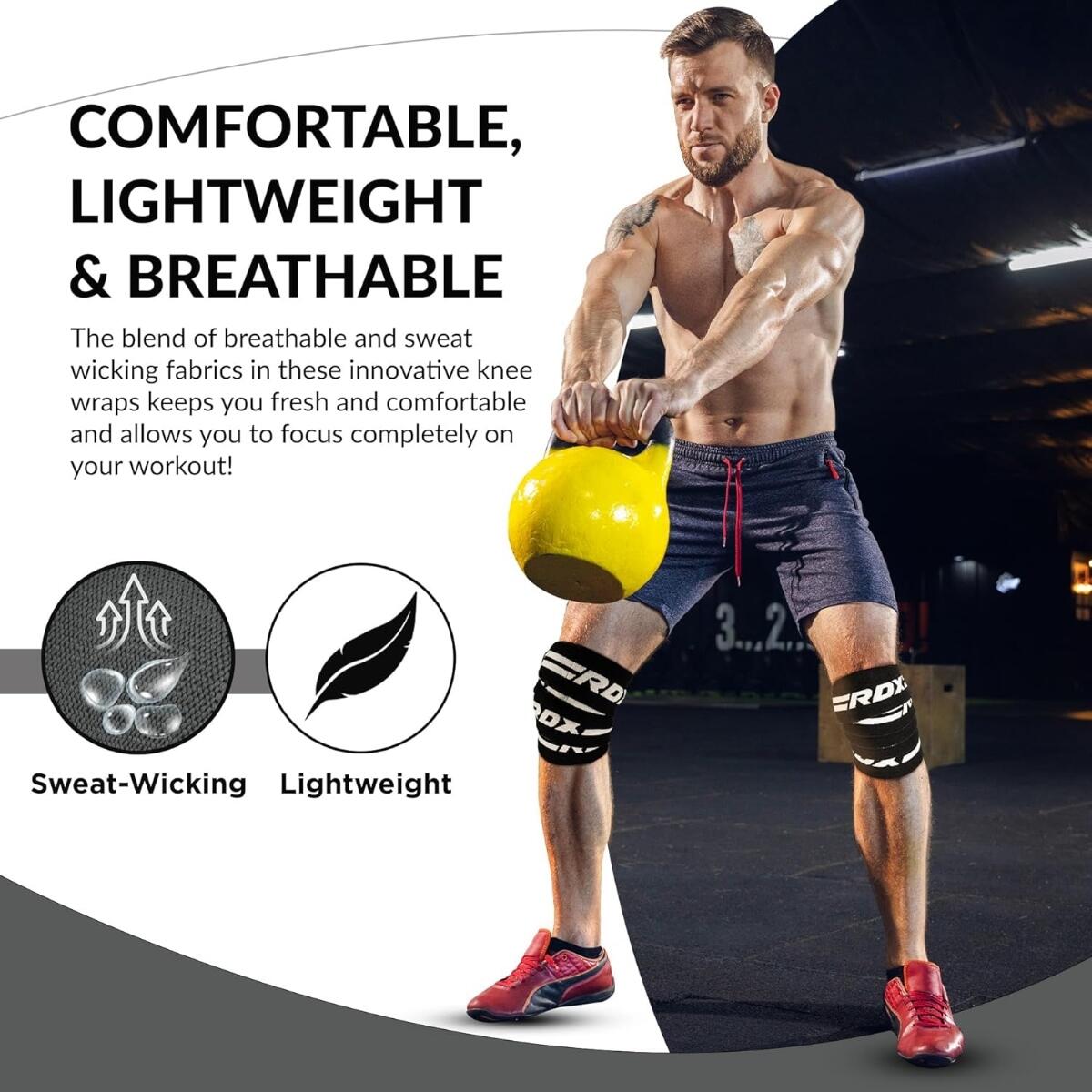 Opaski na kolana RDX Compression Elasticated Knee Wrap 7/7