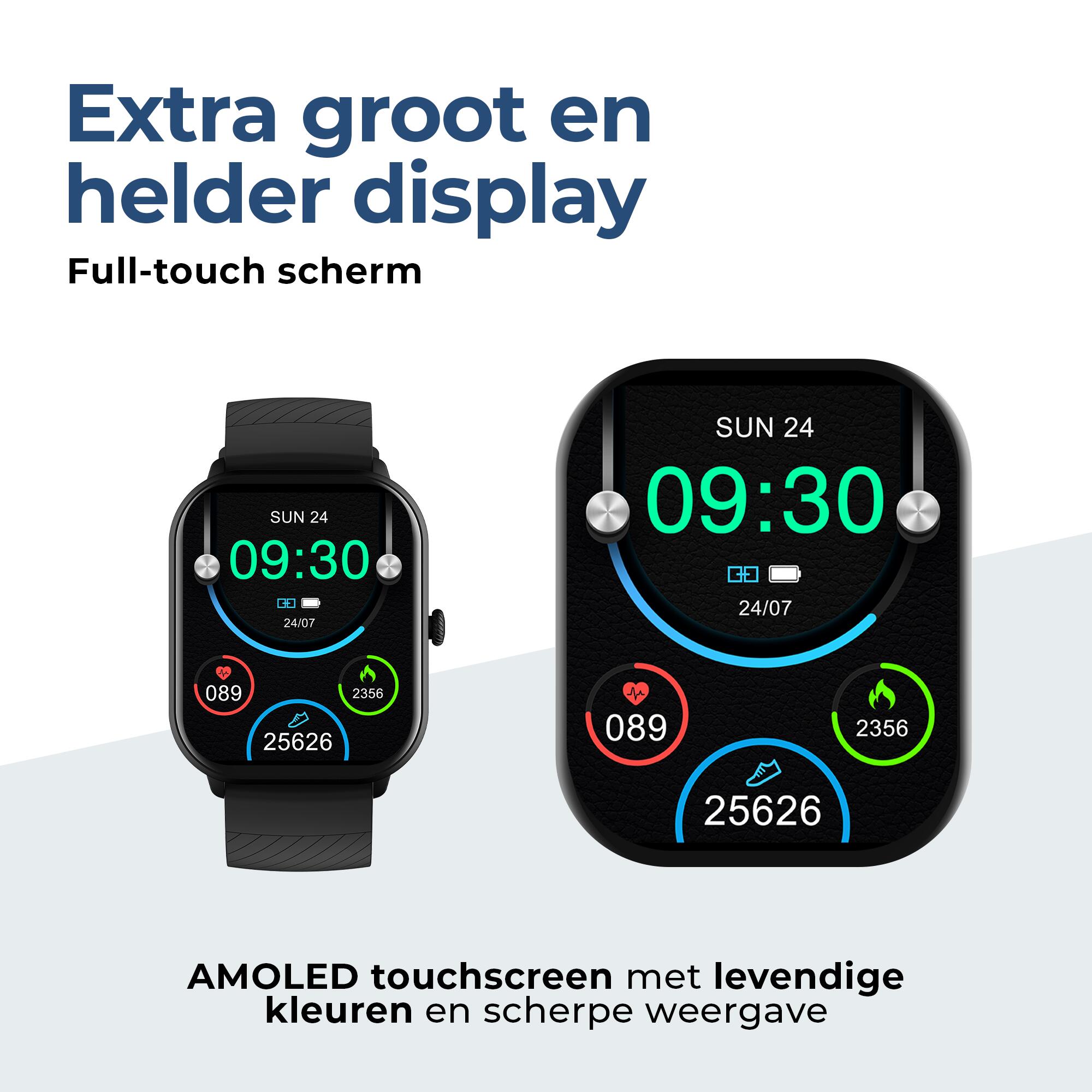 Smartwatch - Amoled scherm - Hartslagmeter - 100+ Sportmodi - SWC187B 2/7