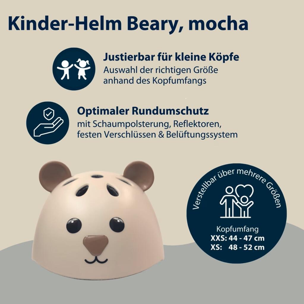 Casco per bambini Hudora Beary XXS (44–47 cm) - mocha 4/7