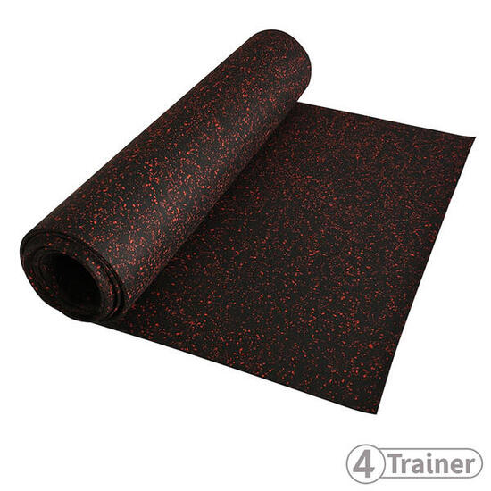 ROULEAU DE SOL - 10m x 1,25m - Épaisseur 4mm - Noir - Avec Pigments EPDM Rouge