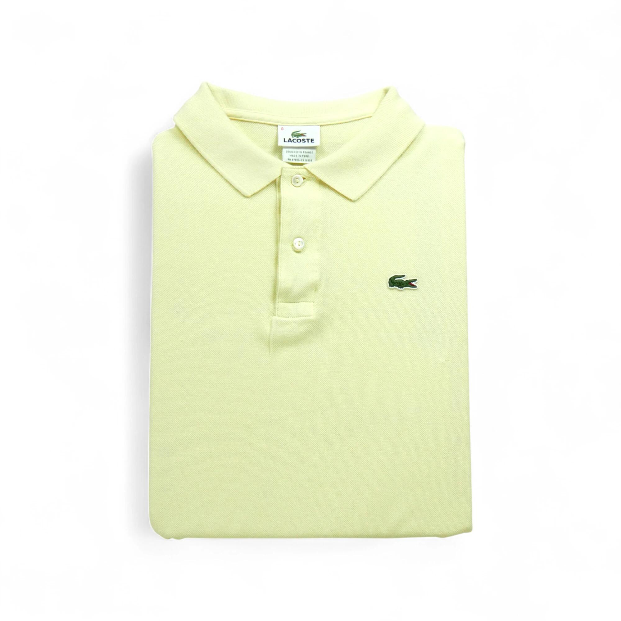 LACOSTE Segunda Vida - Camisa Polo Manga Curta Amarela Homens - Em bom estado
