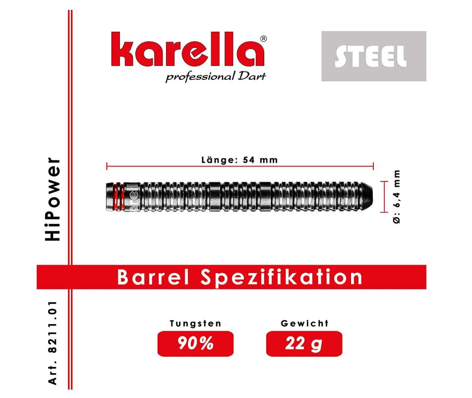 Steeldart Karella HiPOWER 90% Tungsten 22g 3/3