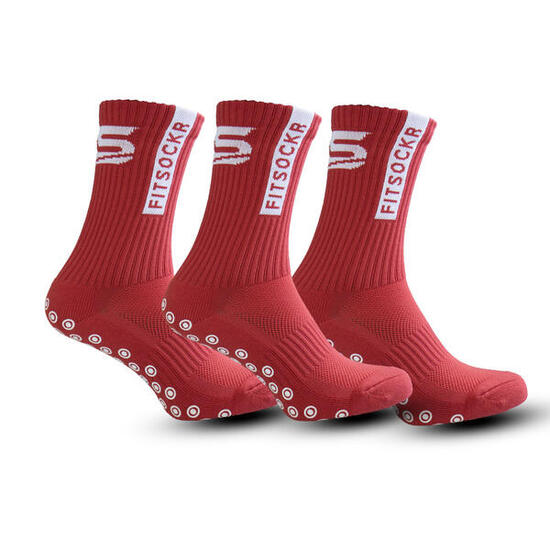 Combideal 3 paar Gripsokken One - Rood