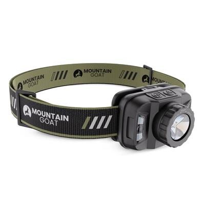 Torcia frontale LED ricaricabile USB 350 lumen MOUNTAIN GOAT nera