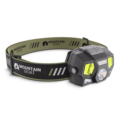 Hoofdlamp outdoor mountain goat oplaadbaar led 350lm sensor ipx4 zwart
