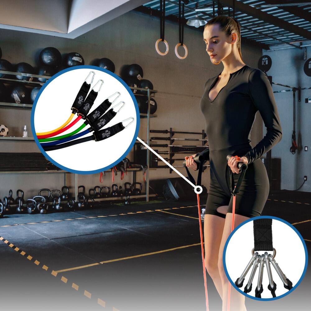 Kit 5 Bandas de Resistencia Elásticas Musculación 68,3 Kg 2/9