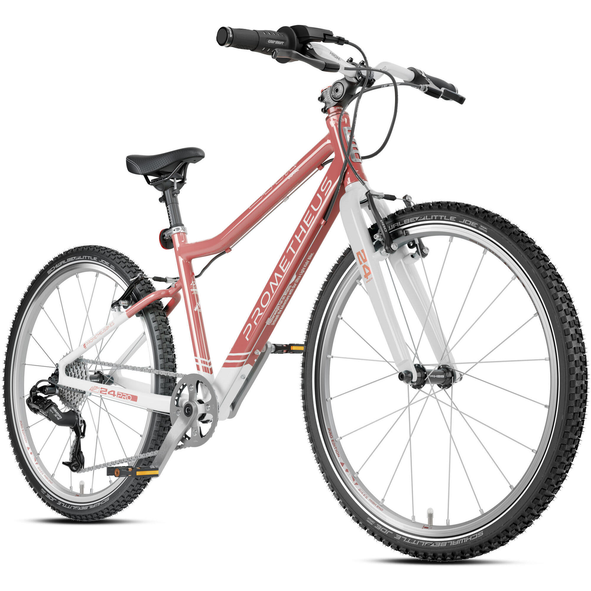Prometheus Bicycles - Vélo Pour Enfants 24 Pouces Dès 7 Ans, Super Léger, 8 Vitesses, Corail Et Blanc - Vélo Enfant - Blanc|orange - Decathlon