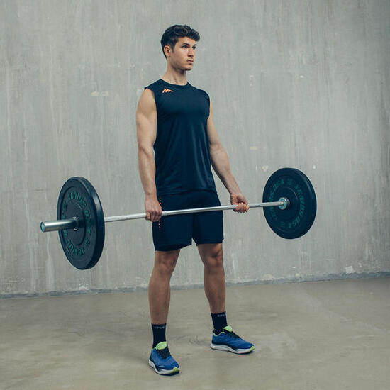 Débardeur training sans manches homme Kombat Fiolo noir, corail